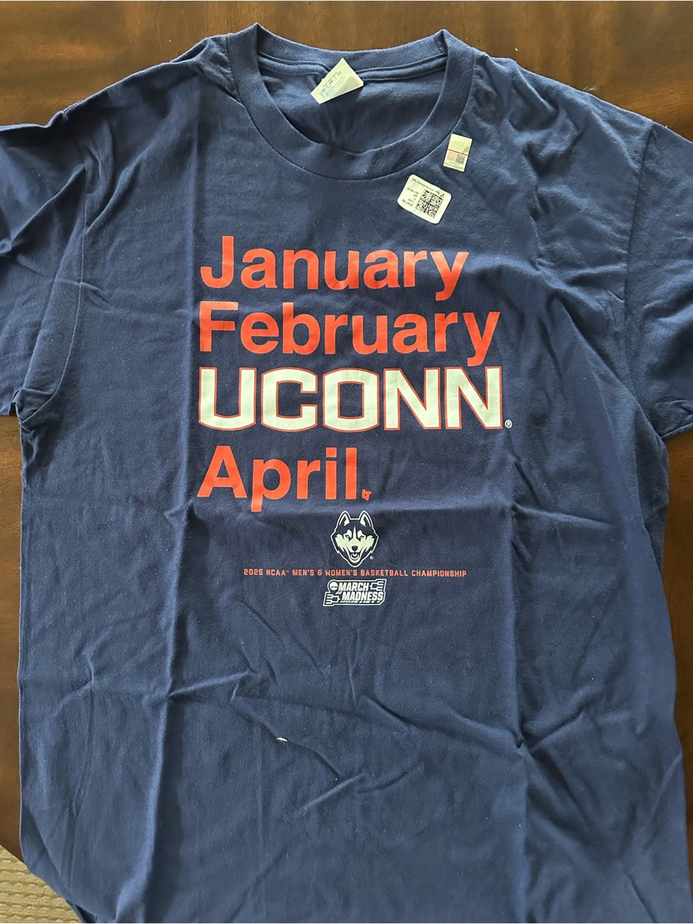 Navy Blue Graphic Tee - Huskies March Madness Design